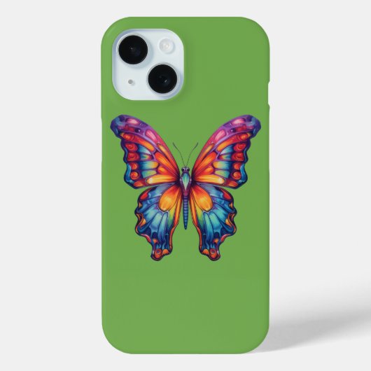 Coques Case-Mate iPhone Papillon Bleu Orange Ailes (Verso)