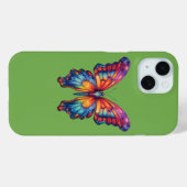 Coques Case-Mate iPhone Papillon Bleu Orange Ailes (Verso (horizontal))
