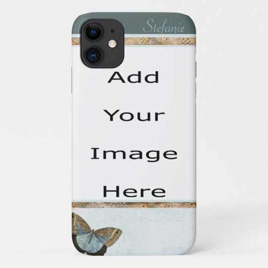 Coques Case-Mate iPhone Papillon Brown et bleu (Dos)