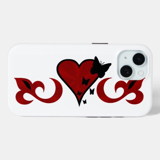 Coques Case-Mate iPhone Papillon Coeur et Lily Rainbowart (Verso (horizontal))