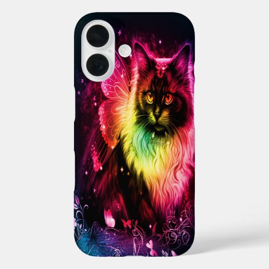 Coques Case-Mate iPhone Papillon coloré Kitty (Verso)