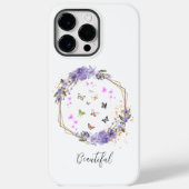 Coques Case-Mate iPhone Papillon d'aquarelle Purple Flore Motifs (Verso)