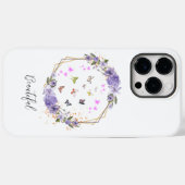 Coques Case-Mate iPhone Papillon d'aquarelle Purple Flore Motifs (Verso (horizontal))