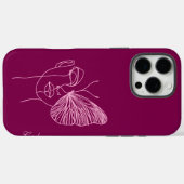 Coques Case-Mate iPhone Papillon d'art linéaire, magenta (Verso (horizontal))