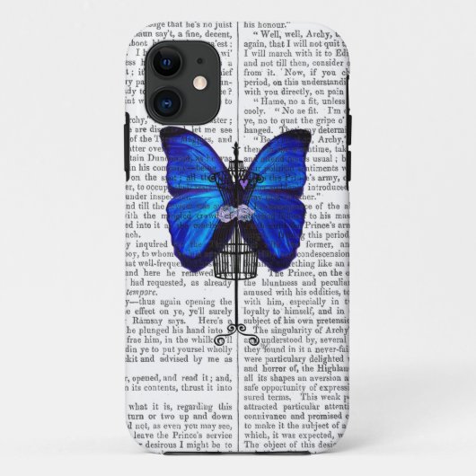 Coques Case-Mate iPhone Papillon de bleu de mannequin (Dos)