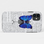 Coques Case-Mate iPhone Papillon de bleu de mannequin (Dos (Horizontal))