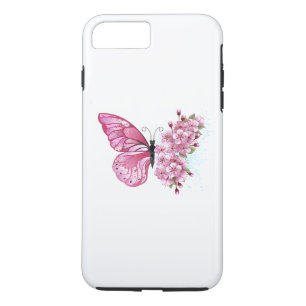 Case-Mate iPhone Case Papillon de fleurs avec Sakura rose