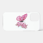 Coques Case-Mate iPhone Papillon de fleurs avec Sakura rose (Verso (horizontal))