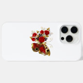 Coques Case-Mate iPhone Papillon de fleurs rouges aux roses rouges (Verso (horizontal))