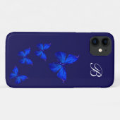 Coques Case-Mate iPhone Papillon de nature girly monogramme (Dos (Horizontal))