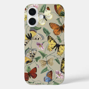 Coques iPhone 16 Papillon de nuit vintage 1842 Art botanique floral