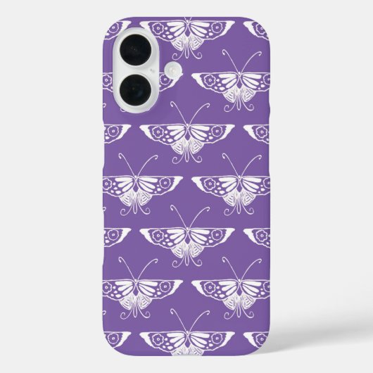 Coques Case-Mate iPhone Papillon déco stylisé - lilas poussiéreux (Verso)