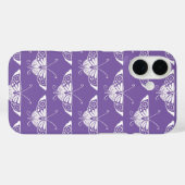 Coques Case-Mate iPhone Papillon déco stylisé - lilas poussiéreux (Verso (horizontal))