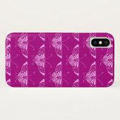 Coques Case-Mate iPhone Papillon déco stylisé - magenta et rose (Dos (Horizontal))