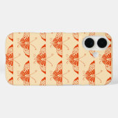 Coques Case-Mate iPhone Papillon déco stylisé - mandarin orange (Verso (horizontal))