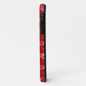 Coques Case-Mate iPhone Papillon déco stylisé - rouge foncé et blanc (Dos/Gauche)
