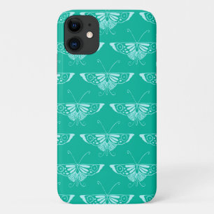 Coque Case-Mate Pour iPhone Papillon déco stylisé - turquoise et aqua