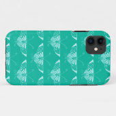 Coques Case-Mate iPhone Papillon Deco stylisé - turquoise et aqua (Dos (Horizontal))