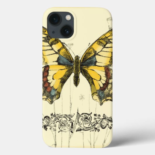Coques Case-Mate iPhone Papillon décoratif avec des fleurs sauvages (Verso)