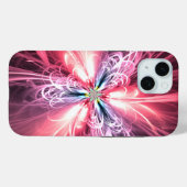 Coques Case-Mate iPhone Papillon d'énergie rose Art fractal (Verso (horizontal))
