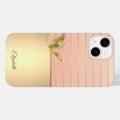 Coques Case-Mate iPhone Papillon doré chic élégant rayé (Verso (horizontal))
