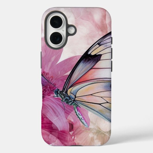 Coques Case-Mate iPhone Papillon Dreamy aux fleurs roses (Verso)