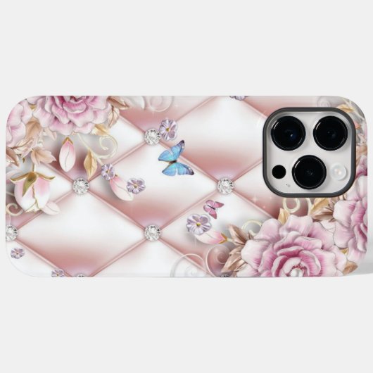 Coques Case-Mate iPhone Papillon et fleurs (Verso (horizontal))