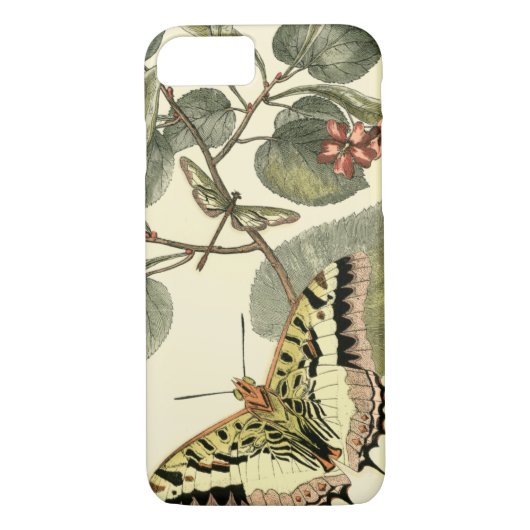 Coques Case-Mate iPhone Papillon et libellule à fleurs rouges (Dos)