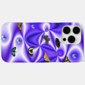 Coques Case-Mate iPhone Papillon et perles sur soie violette (Verso (horizontal))