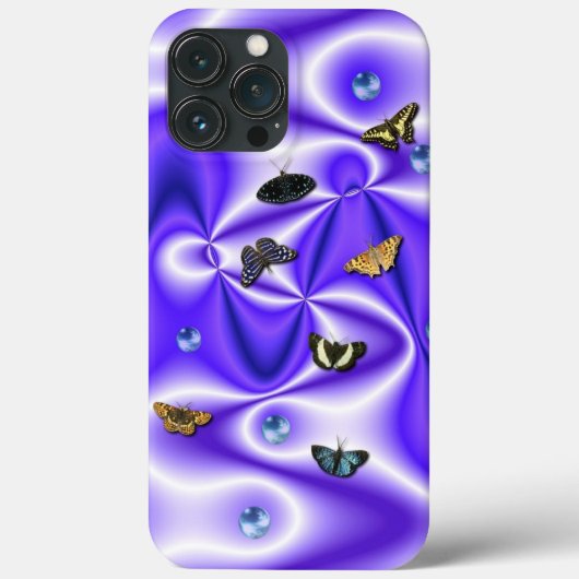 Coques Case-Mate iPhone Papillon et perles sur soie violette (Verso)