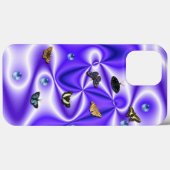 Coques Case-Mate iPhone Papillon et perles sur soie violette (Verso (horizontal))