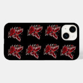 Coques Case-Mate iPhone Papillon et Rose de cristal de rubis (Verso (horizontal))