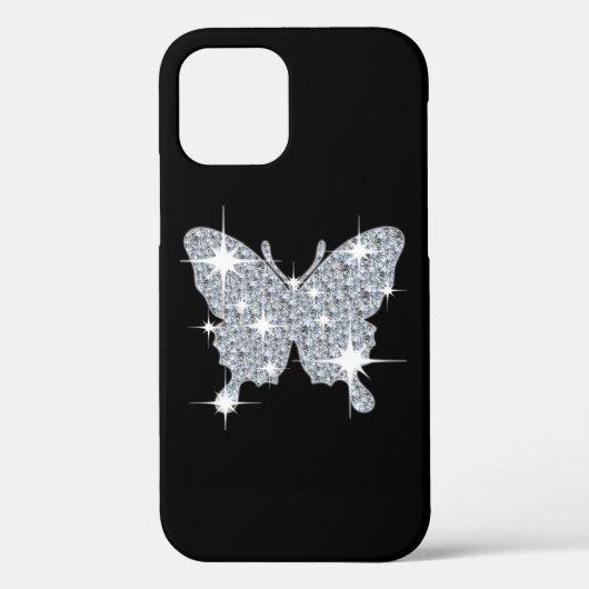 Coques Case-Mate iPhone Papillon étincelant en diamant glam (Verso)