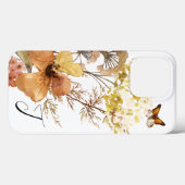 Coques Case-Mate iPhone Papillon Fleur sauvage de l'aquarelle Monogramme (Verso (horizontal))