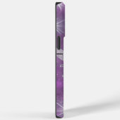 Coques Case-Mate iPhone Papillon Floral Violet et Argent Nom (Verso / Droite)