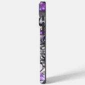 Coques Case-Mate iPhone Papillon floral violet et argenté Nom personnalisé (Verso / Gauche)