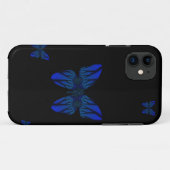 Coques Case-Mate iPhone Papillon fractal bleu (Dos (Horizontal))