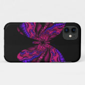 Coques Case-Mate iPhone papillon fractal rose et violet (Dos (Horizontal))