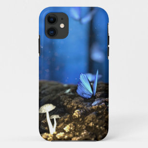 Case-Mate iPhone Case Papillon indigo et forêt de champignons