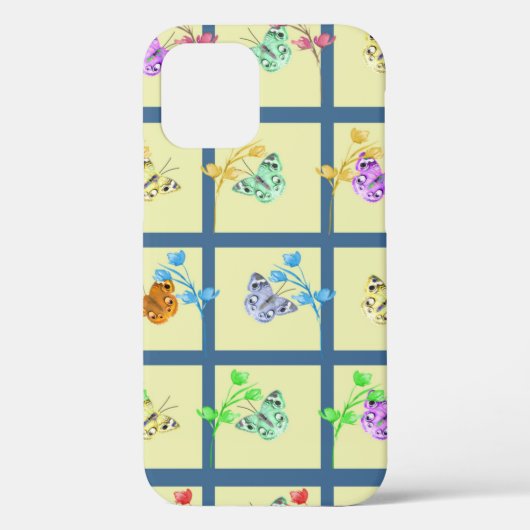 Coques Case-Mate iPhone Papillon jaune et fleurs joyeux (Verso)