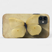 Coques Case-Mate iPhone Papillon jaune Grunge avec ombre (Dos (Horizontal))