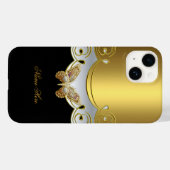 Coques Case-Mate iPhone Papillon jaune or noir (Verso (horizontal))