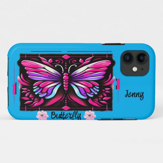 Coques Case-Mate iPhone Papillon Lumineux Personnalisable (Dos (Horizontal))