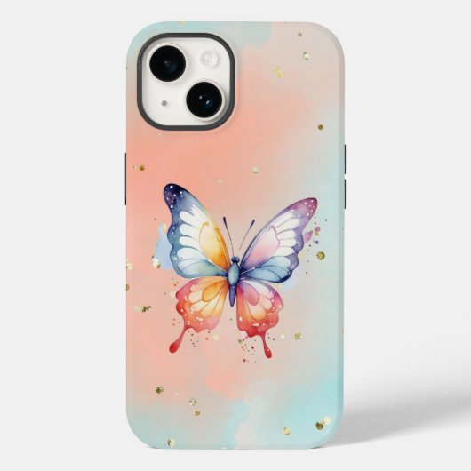 Coques Case-Mate iPhone Papillon mignon et base pastel douce (Verso)