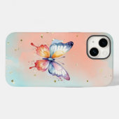 Coques Case-Mate iPhone Papillon mignon et base pastel douce (Verso (horizontal))