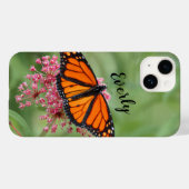 Coques Case-Mate iPhone Papillon Monarque avec nom (Verso (horizontal))