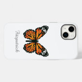 Coques Case-Mate iPhone Papillon monarque en polygone / Nom personnalisé C (Verso (horizontal))