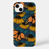 Coques Case-Mate iPhone Papillon monarque sur confluents jaunes (Verso)