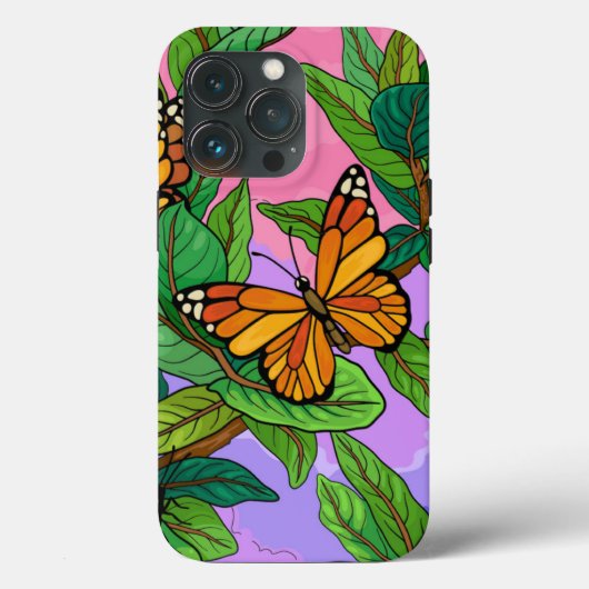 Coques Case-Mate iPhone Papillon Monarque sur Feuille (Verso)