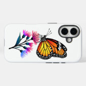 Coques Case-Mate iPhone Papillon Monarque sur Fleur sauvage (Verso (horizontal))
